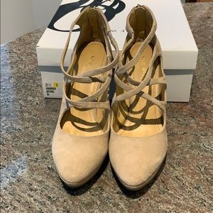 Suede Crisscross Bootie with Zip Back & 4.5” Heel